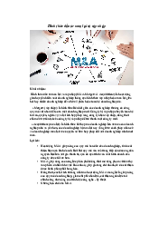 Hình thức đầu tư mua lại và sáp nhập - Quản trị marketing | Trường đại học Lao động - Xã hội