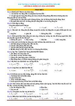 TOP 52 câu trắc nghiệm Vật lí 10 chương 2: Động lực học chất điểm theo từng mức độ (có đáp án)