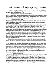 Đề cương ôn tập kiểm tra môn Xã hội học đại cương | Trường Đại học Văn hóa Hà Nội