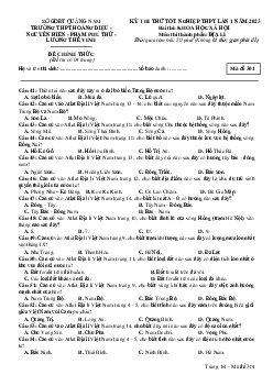 Đề thi thử THPT Quốc gia năm 2023 môn Địa liên trường THPT Quảng Nam
