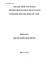 Báo cáo Bài tập lớn Giải tích 2 - Giải tích 1 | Trường Đại học Bách khoa Thành phố Hồ Chí Minh