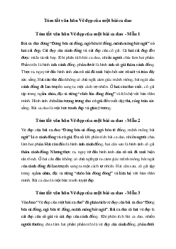 Văn mẫu lớp 6: Tóm tắt văn bản Vẻ đẹp của một bài ca dao (3 mẫu) | Cánh diều