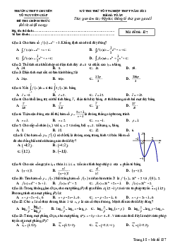 Đề thi thử Toán TN THPT 2022 trường chuyên Võ Nguyên Giáp – Quảng Bình