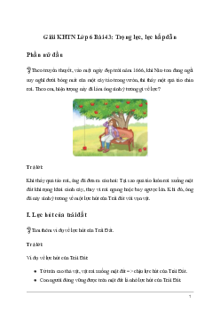 Giải KHTN Lớp 6 Bài 43: Trọng lượng, lực hấp dẫn | kết nối tri thức