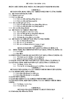 Đề cương môn Kế toán tài chính