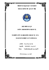 Tiểu luận Dịch vụ - CGV Cinemas HK2 môn Tinh thần khởi nghiệp - Trường Đại học Văn Hiến.