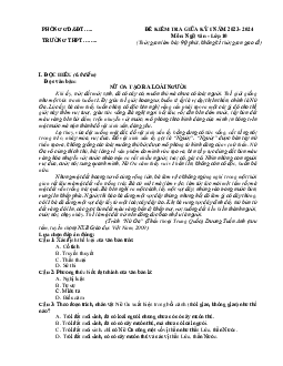 Giải đề thi giữa học kì 1 lớp 10 năm 2023 - 2024 sách Cánh diều | Ngữ văn 10  bộ 3