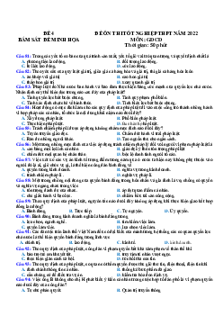 Đề thi thử THPT Quốc gia 2022 môn GDCD bám sát đề minh họa - Đề 4