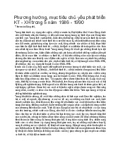 Đường lối kinh tế xã hội trong 5 năm 1986-1990 | Môn Lịch sử Đảng Cộng Sản Việt Nam - Đại học Kinh Tế Quốc Dân
