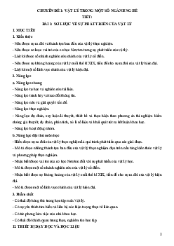Giáo án Chuyên đề học tập Vật lí 10 sách Kết nối tri thức với cuộc sống