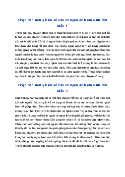 Viết đoạn văn nêu ý kiến của em về câu chuyện Anh em sinh đôi | Tập làm văn 4