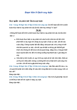 Soạn bài Cách suy luận | SGK Ngữ Văn 9 Chân trời sáng tạo (Tập 2)