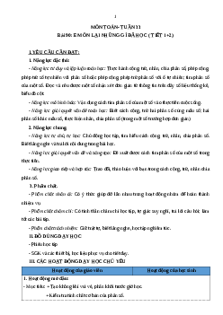 Giáo án Toán lớp 4 Tuần 33 | Cánh diều