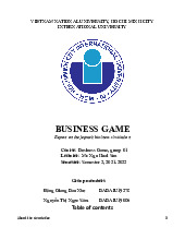 Report Môn Business Game | Trường Đại học Quốc tế, Đại học Quốc gia Thành phố Hồ Chí Minh