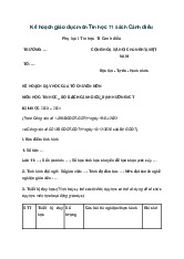Kế hoạch giáo dục môn Tin học 11  sách Cánh diều