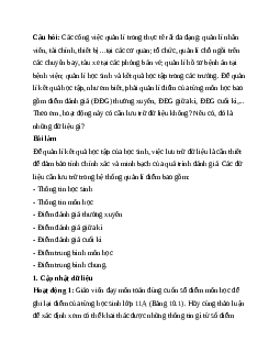 Giải bài 10: Lưu trữ dữ liệu và khai thác thông tin phục vụ quản lí |  Tin học 11 Kết nối tri thức