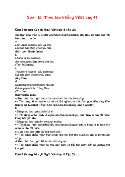 Soạn bài Thực hành tiếng Việt trang 43 | Ngữ văn 8 Bài 7: Thơ đường luật sách Cánh Diều