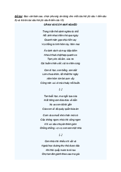 Soạn bài Cảnh vui của nhà nghèo | SGK Ngữ Văn 9 Cánh Diều (Tập 1)