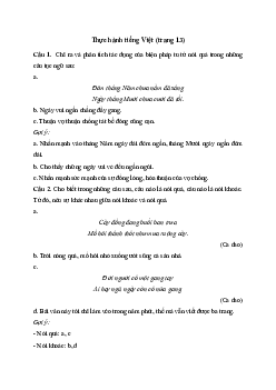 Soạn bài Thực hành tiếng Việt trang 13 - Kết nối tri thức Văn 7