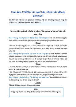 Soạn bài Viết bài văn nghị luận về một vấn đề cần giải quyết | SGK Ngữ Văn 9 Chân trời sáng tạo (Tập 2)