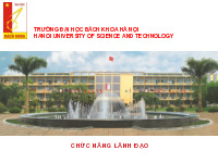 Bài giảng Chương 4: Chức năng lãnh đạo môn Quản trị học đại cương | Đại học Bách Khoa Hà Nội