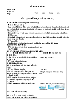 Giáo án buổi chiều môn Tiếng Việt 2 sách Kết nối tri thức với cuộc sống (Cả năm) | Tuần 27