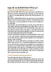 Ngày hết hạn (EXPIRATION DATE) là gì ?