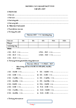 Vở ghi hóa học 9 cả năm