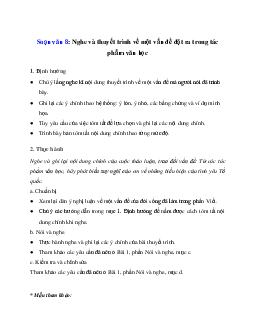 Soạn bài: Nghe và thuyết trình về một vấn đề đặt ra trong tác phẩm văn học Ngữ Văn 8 | Cánh diều