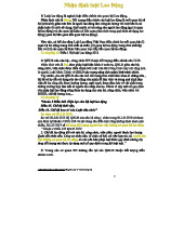 LUẬT LAO ĐỘNG: NHẬN ĐỊNH VÀ PHÁP LÝ 2012 - 2019