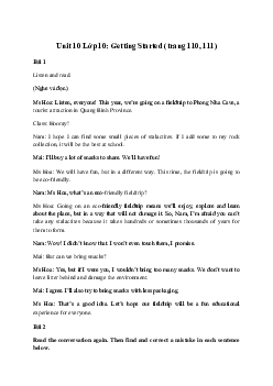 Tiếng Anh 10 Unit 10: Getting Started -