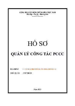 Hồ sơ: Quản lý công tác phòng cháy chữa cháy