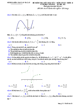 Đề giữa học kỳ 1 Toán 12 năm 2020 – 2021 trường THPT Việt Nam – Ba Lan – Hà Nội