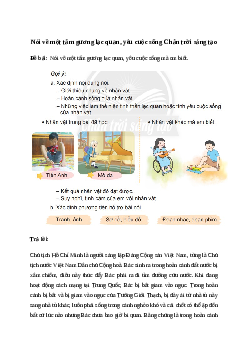 Soạn bài Nói và nghe: Nói về một tấm gương lạc quan, yêu cuộc sống - Tiếng Việt 4 Chân trời sáng tạo