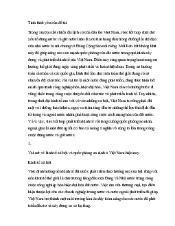 Tiểu luận ''Kết hợp phát triển kinh tế với tang cường quốc phòng an ninh''