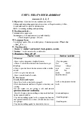 Unit 1: what’s your address? Lesson 2: 1, 2, 3 môn Tiếng Anh   | Học viện Nông nghiệp Việt Nam