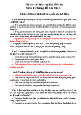 Câu hỏi ôn tập môn Tư tưởng Hồ Chí Minh  | Trường đại học kinh doanh và công nghệ Hà Nội