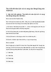 Câu hỏi cuộc thi Tìm hiểu 90 năm lịch sử vẻ vang của Đảng Cộng sản Việt Nam