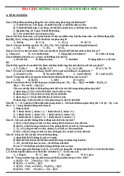 TOP 10 dạng Bài tập trắc nghiệm và tự luận chương Oxi-Lưu huỳnh hóa 10