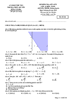 Đề giữa kỳ 1 Toán 10 năm 2023 – 2024 trường chuyên Hùng Vương – Phú Thọ