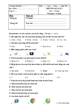 Đề thi học kì 1 môn Tin học lớp 3 năm 2023 - 2024 (Đề 3) | Chân trời sáng tạo