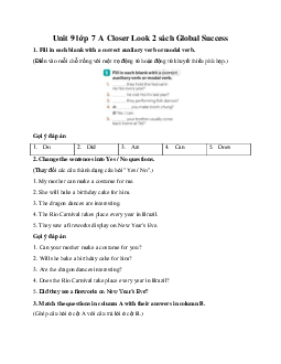 Unit 9 lớp 7 A Closer Look 2 sách Global Success