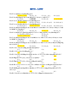 200 câu hỏi trắc nghiệm có đáp án Hóa học lớp 12: Este - Lipit