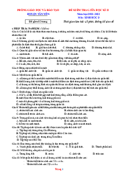 Đề Thi Giữa HK2 Môn Sinh 9 Năm 2022 (có lời giải)