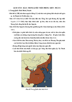 Lý thuyết Lịch sử 10 bài 5: Trung Quốc thời phong kiến (Phần 2)