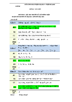 Câu hỏi bài tập trắc nghiệm môn Hóa đại cương theo từng phần có đáp án dành cho ngành Y đa khoa