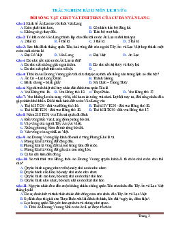 Trắc nghiệm Sử 6 Bài 13: Đời sống vật chất và tinh thần của cư dân Văn Lang (có đáp án)