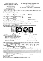 Đề cuối học kỳ 1 Toán 6 năm 2024 – 2025 phòng GD&ĐT Quận 6 – TP HCM