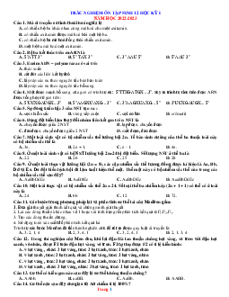 Trắc nghiệm ôn tập sinh 12 học kỳ I năm học 2022-2023