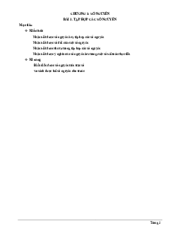 Chuyên đề tập hợp các số nguyên Toán 6